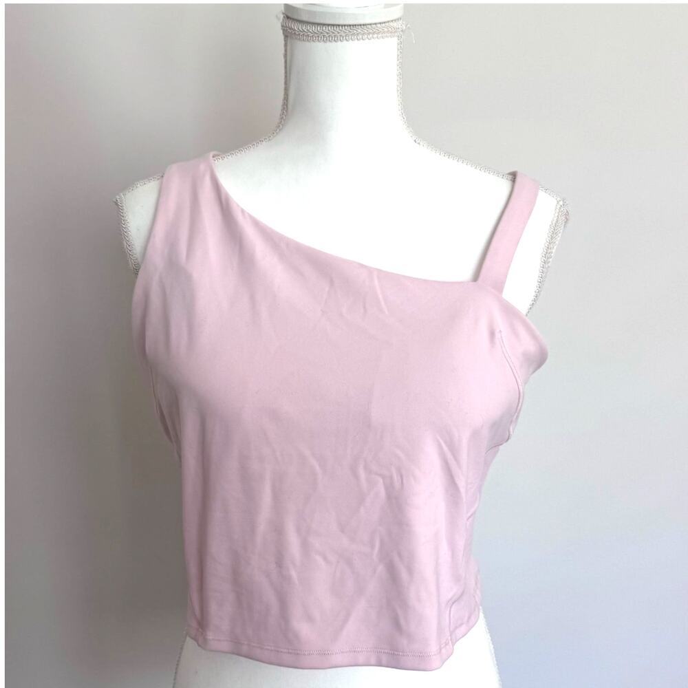Lululemon Asymmetrical Baby Pink Workout Tank Supportive Activewear Size 14 - Picture 2 of 5